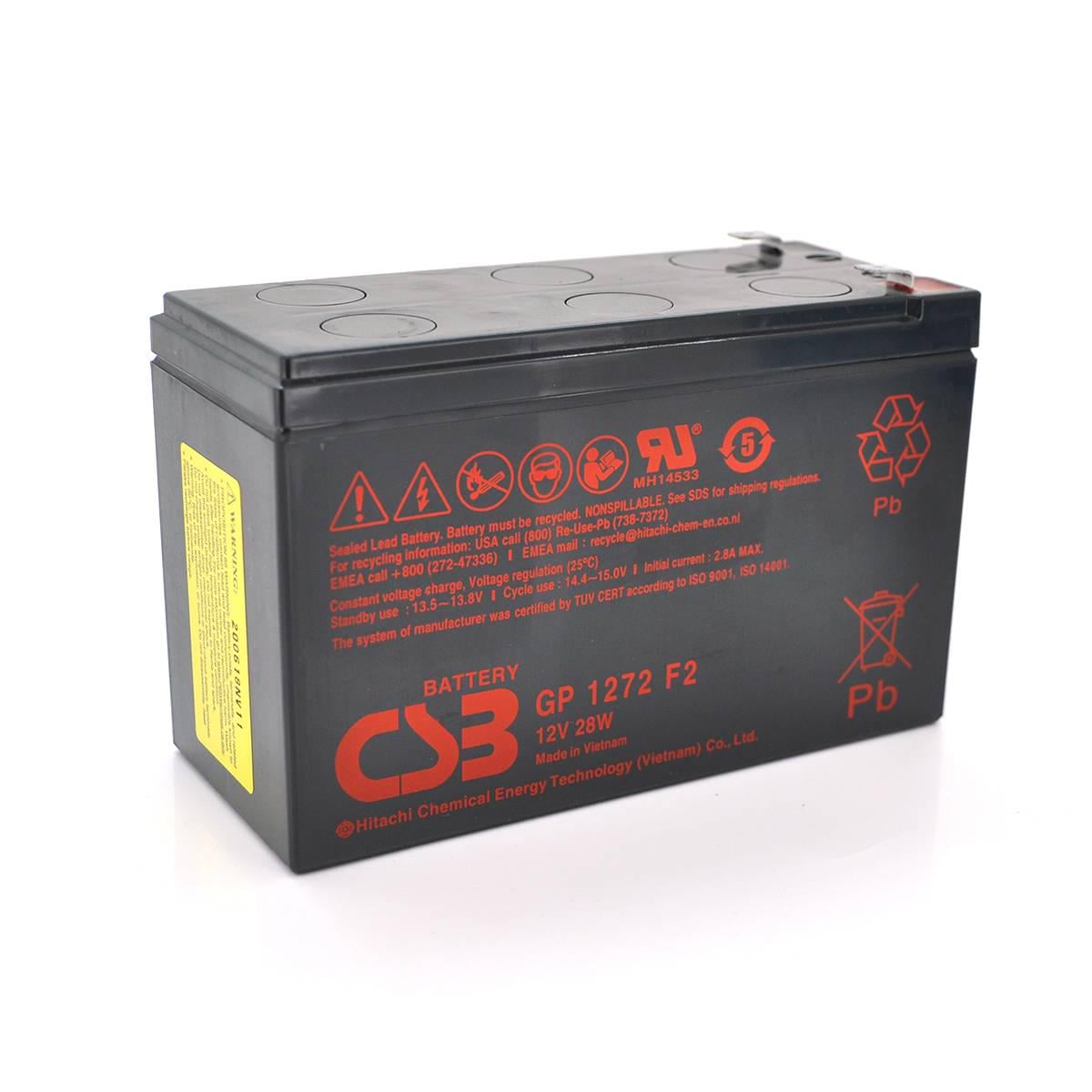Батарея акумуляторна CSB GP1272F2 Q10 12V 7 2Ah 28W 2,1 кг 151х65х100 мм (43664)