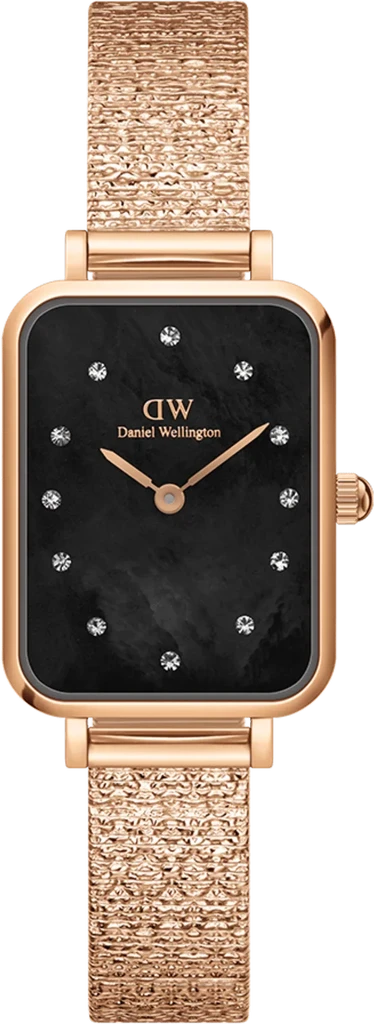 Наручные часы женские Daniel Wellington Quadro Lumine Pressed Piano DW00100579 со стальным корпусом WR 30 м Черный (3149530462)