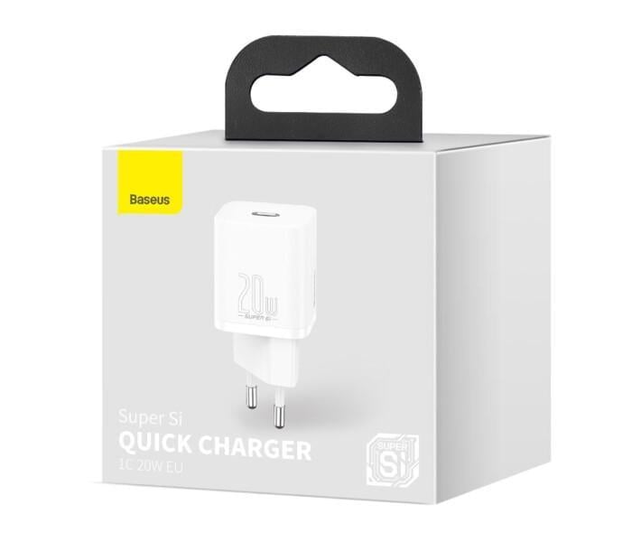 Зарядний пристрій для Baseus Super Si Quick Charger 1C 20W EU White (CCSUP-B02)