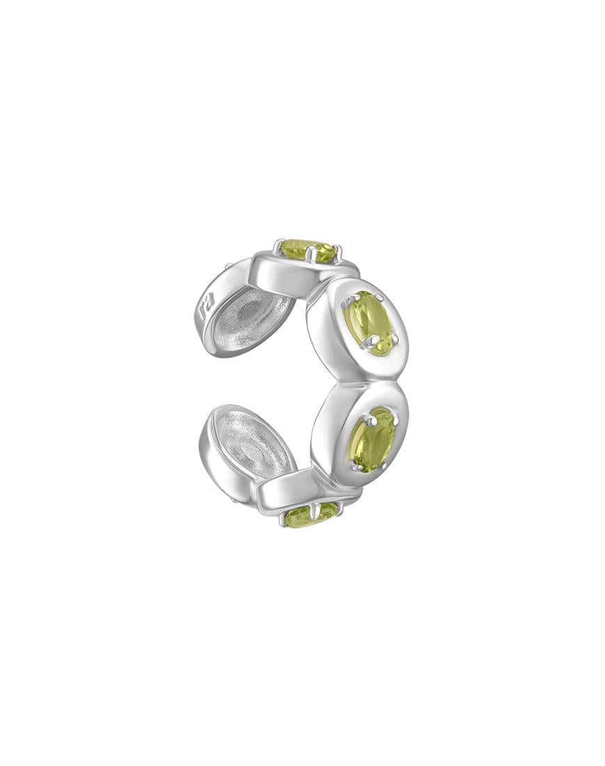 Каф-каблучка Splash Green жіноча RIMMART JEWELRY срібна р. 17,5