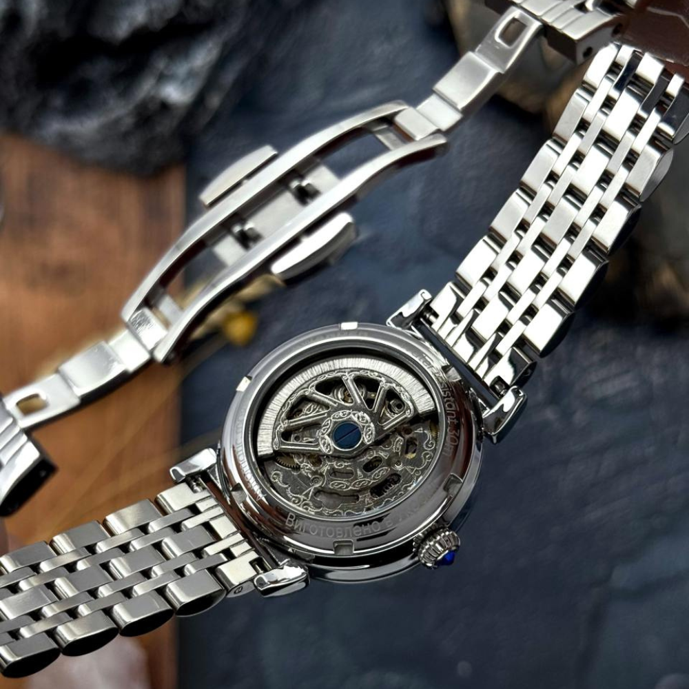 Наручные часы женские механические Awarder с Гербом Украины на браслете со стразами Бирюзовый (30631902) - фото 6 Наручные часы женские механические Awarder с Гербом Украины на браслете со стразами Бирюзовый (30631902) - фото 6