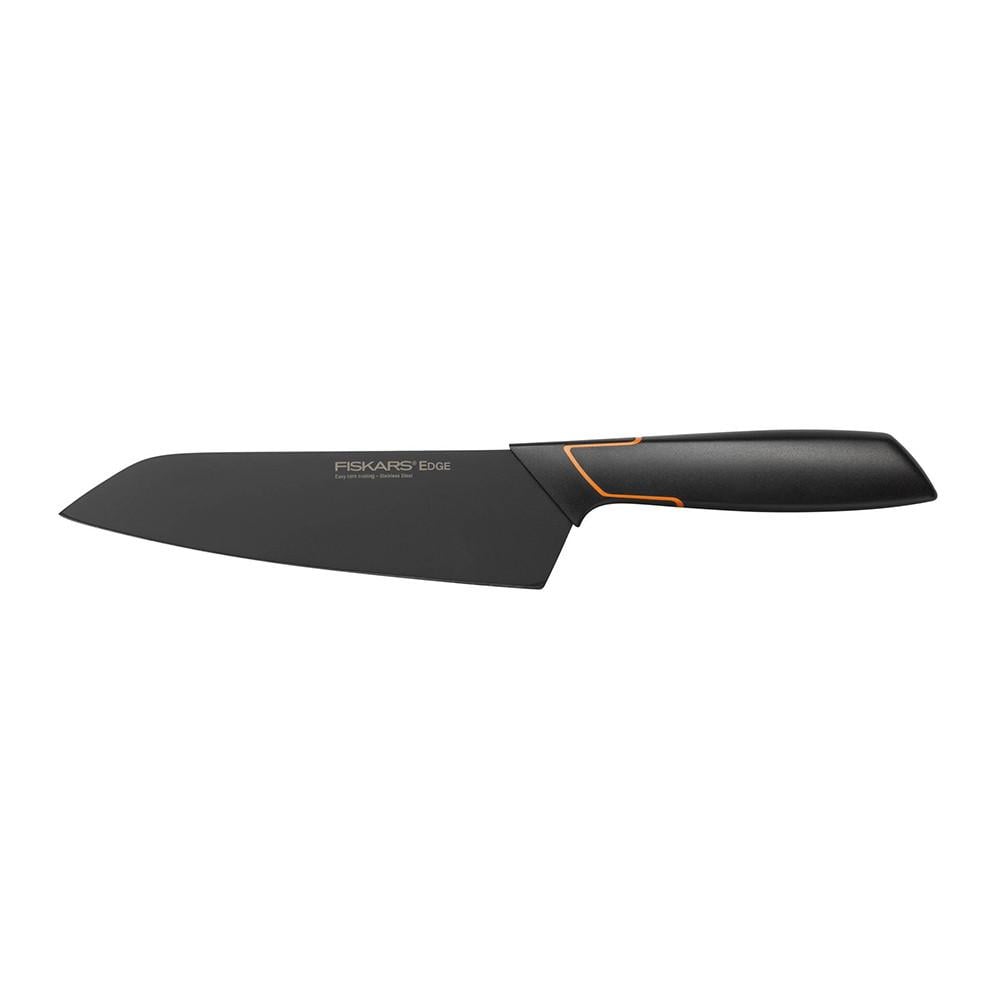 Кухонный нож Fiskars Santoku Edge поварской азиатский 17 см Black (1003097)