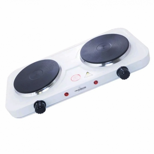 Плита електрична настільна Crownberg CB-3746 двоконфорочна дискова 2000 Вт