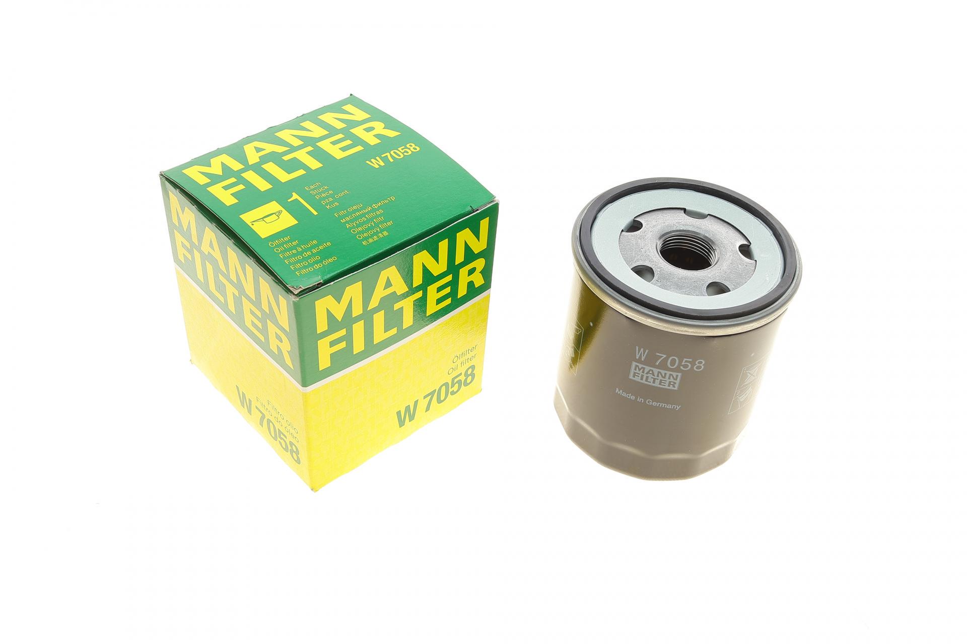 Фильтр масляный Mann-Filter для Citroen Berlingo/C3/C4/C5 1,9D/2,0HDi 98-05/1,2 PureTech 14-/Jumper 2,0-2,2HDi 01- (W 7058)