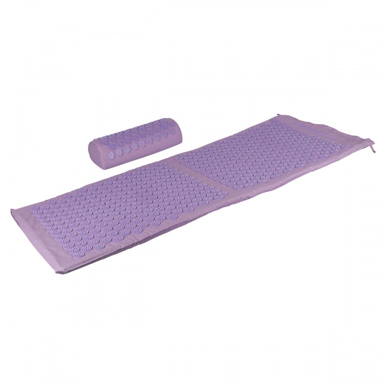 Коврик акупунктурный с валиком SportVida SV-HK0411 Аппликатор Кузнецова 130x50 см Purple/Purple