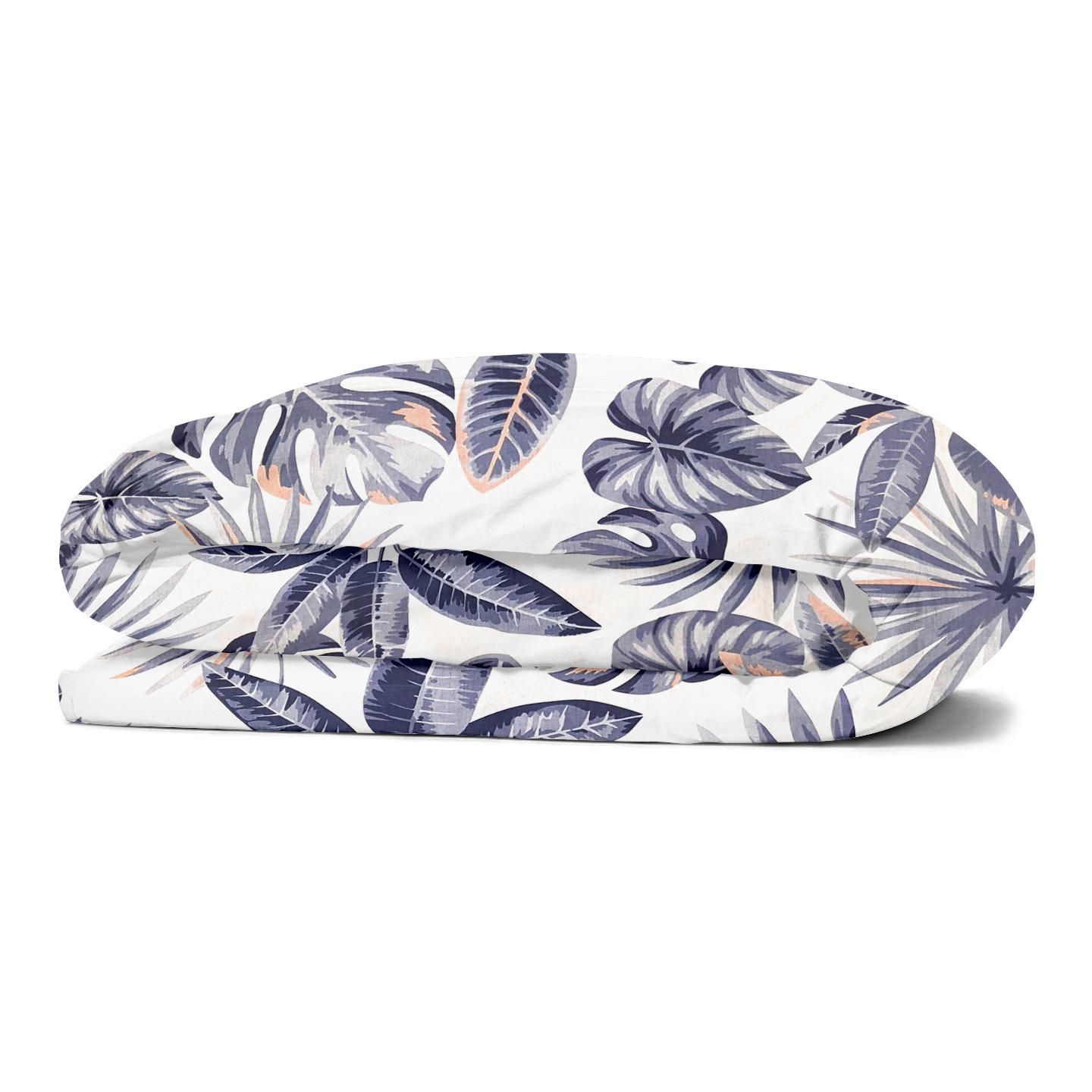 Пододеяльник евро взрослый 200х220 см PALM LEAVES GREY