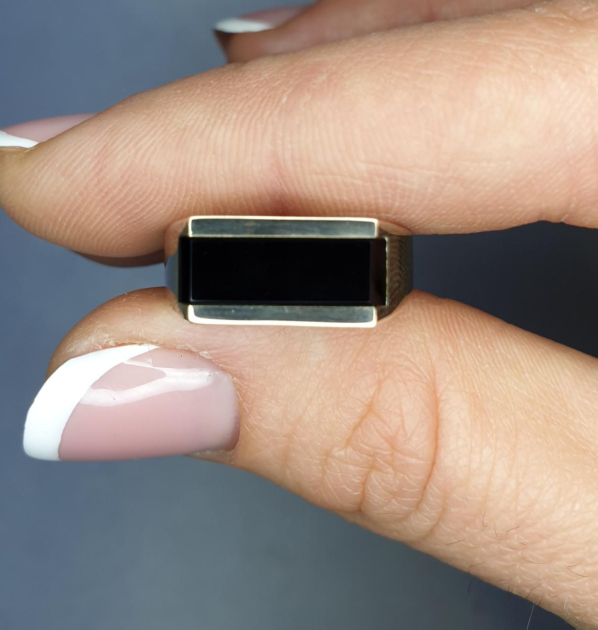 Кольцо серебряное Сальвадор с ониксом 4,06 г р. 19 (1599243530)