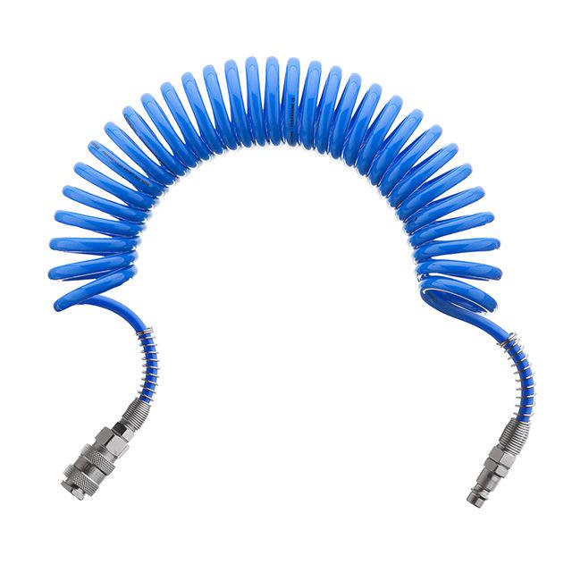 Шланг для компресора спіральний Intertool зі швидкороз'ємними з'єднаннями 15 атм 5,5x8 мм 5 м (000028156)