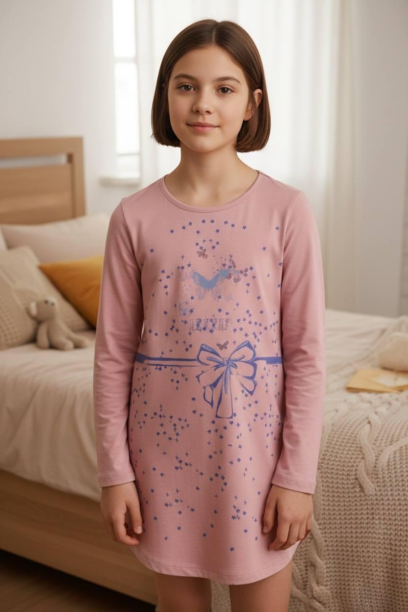 Ночная рубашка для девочки BAYKAR р. 3 98-104 см 3-4 года Темно-персиковый (9394-515)