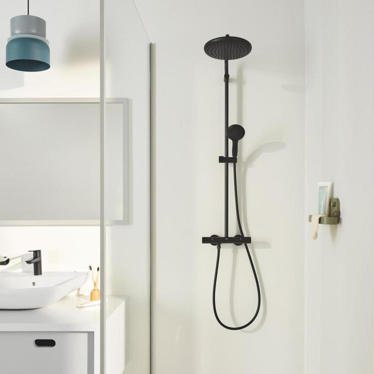 Душова система з термостатом Grohe Vitalio Start 266772431 Чорний (234221) - фото 3