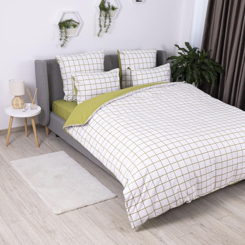Комплект постельного белья ТЕП Happy Sleep Check евро 200х220 см наволочки 2x50х70 см Olive (17590)
