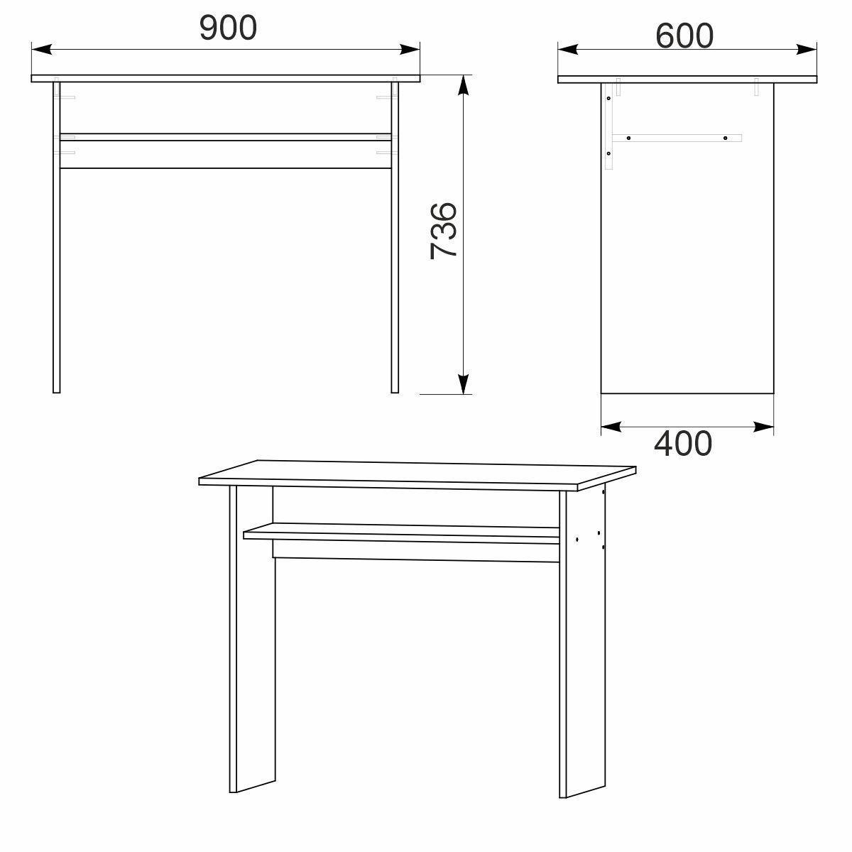 Стол письменный Компанит МО-4 офиса с открытой полкой 90x74x60 см Бук - фото 2