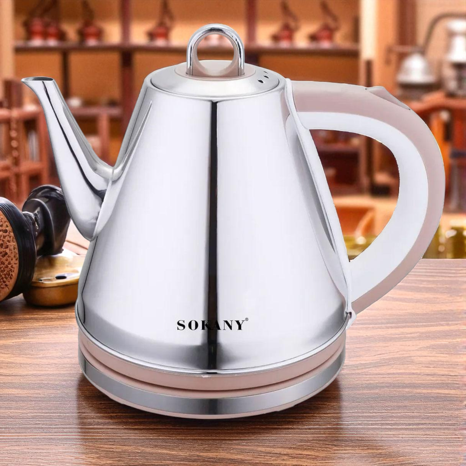 Чайник електричний з довгим носиком Sokany SK-SH-1083 1100 Вт 1,5 л Сріблястий/Рожевий (SK-SH-1083) - фото 10