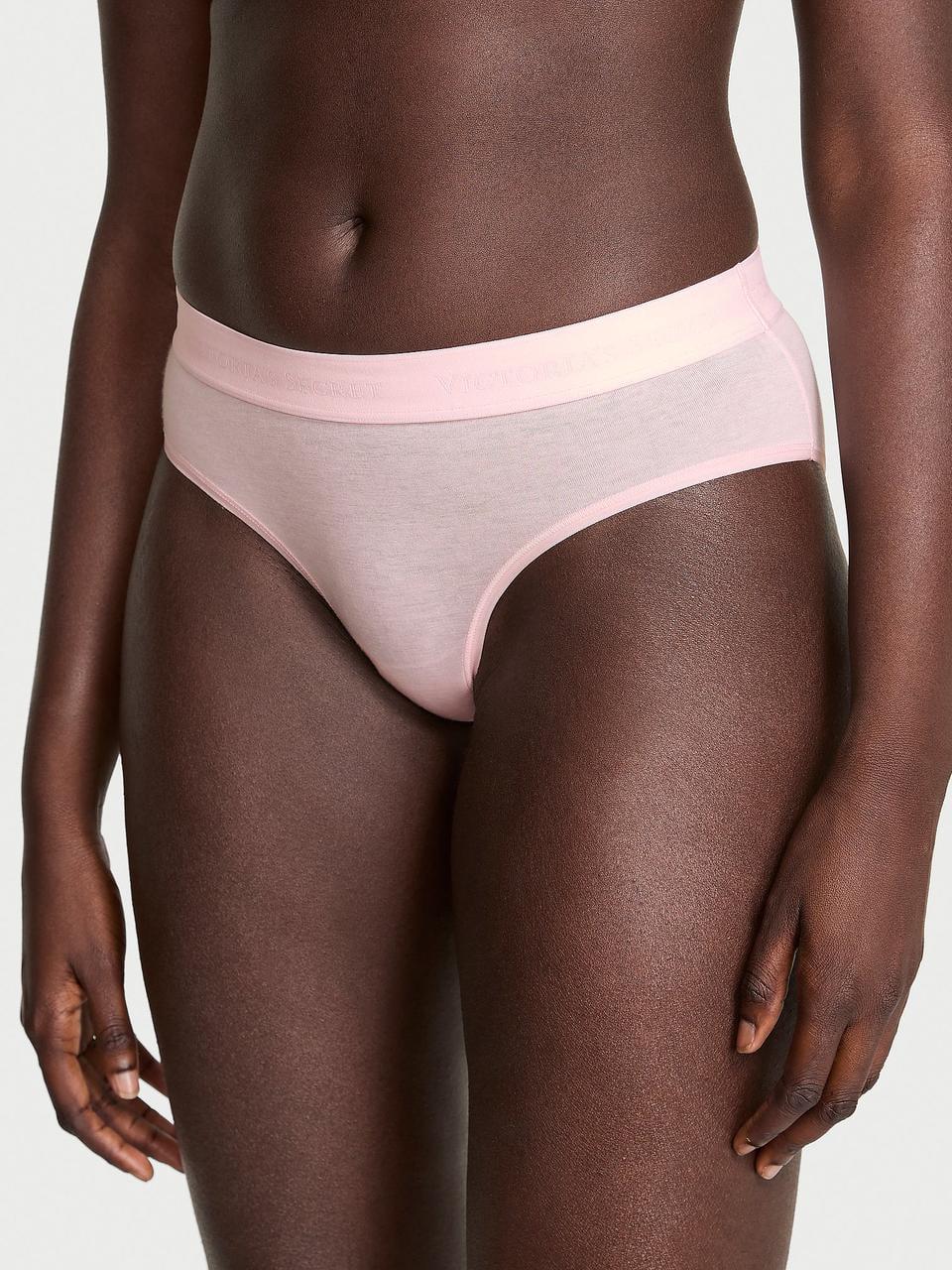 Трусики женские Victoria's Secret Logo Cotton Strappy Hiphugger XL Розовый (34312955164617)