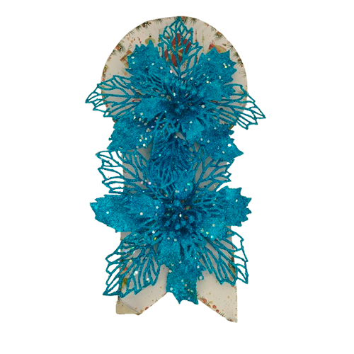 Декор праздничный Цветы 17 см 2 шт. Blue (M48165)