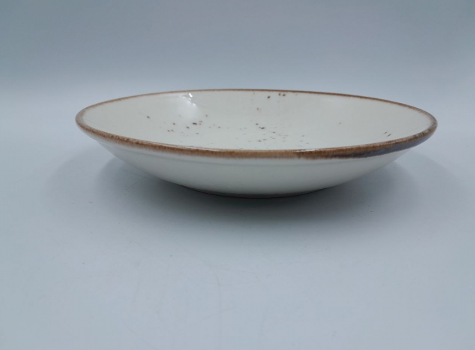 Тарелка суповая фарфоровая Tulu Porselen с ободком 19 см Белый (29862251)