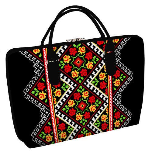 Сумка тканинна Presentville Орнамент квіти Чорний (SW 15N186 BL)