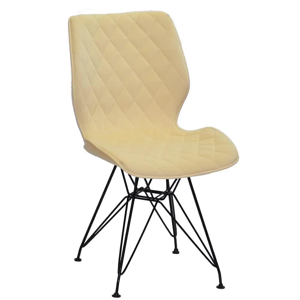 Стул KRISTIAN METALL Black ML бархат Молочный (114381)