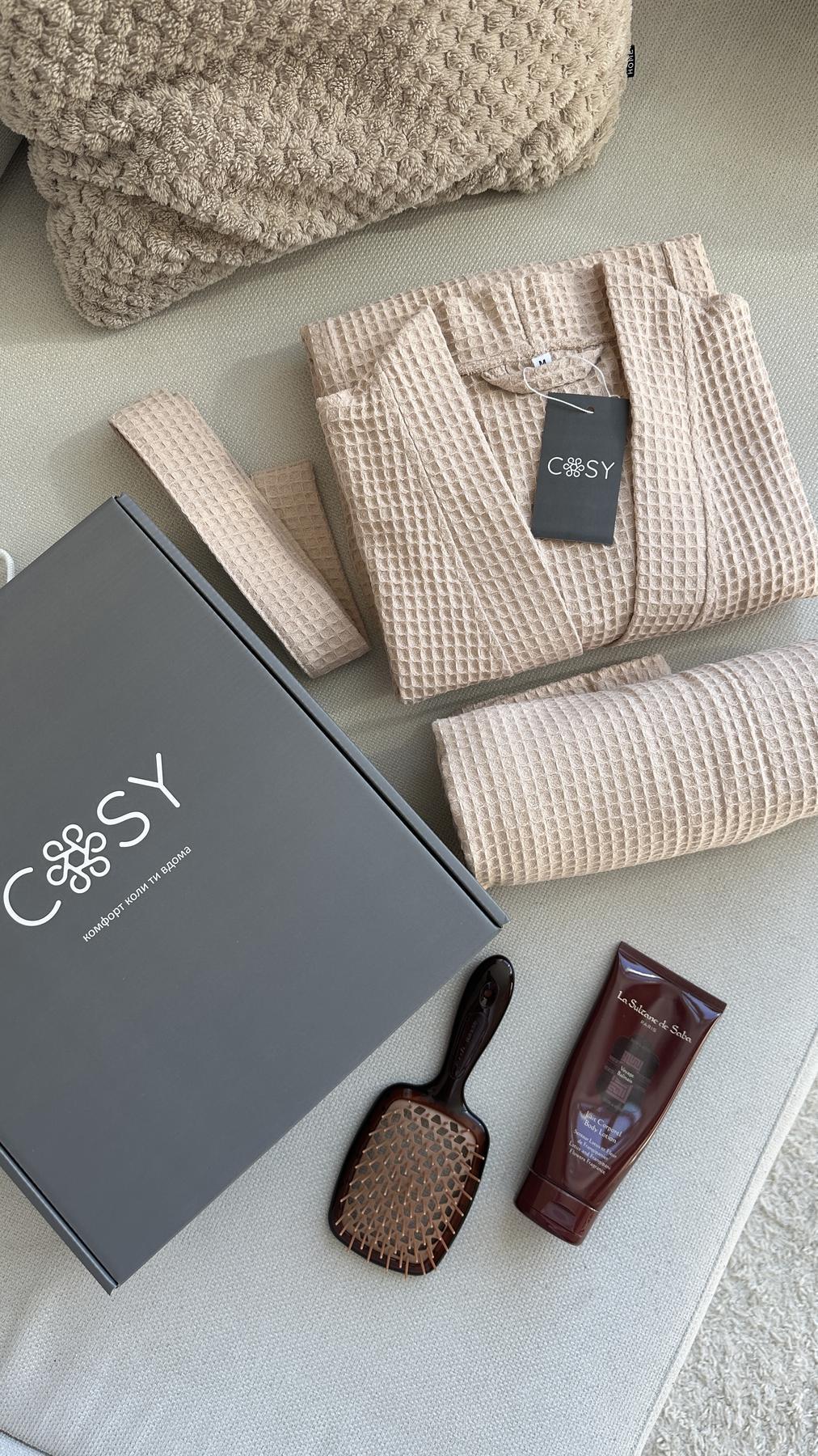 Подарочный набор женский COSY Belezza халат и полотенце L (BZ1) - фото 2 Подарочный набор женский COSY Belezza халат и полотенце L (BZ1) - фото 2