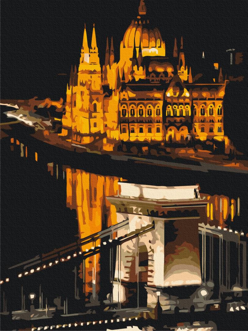 Картина по номерам Brushme Премиум Ночной Будапешт 40x50 см (PBS52549)