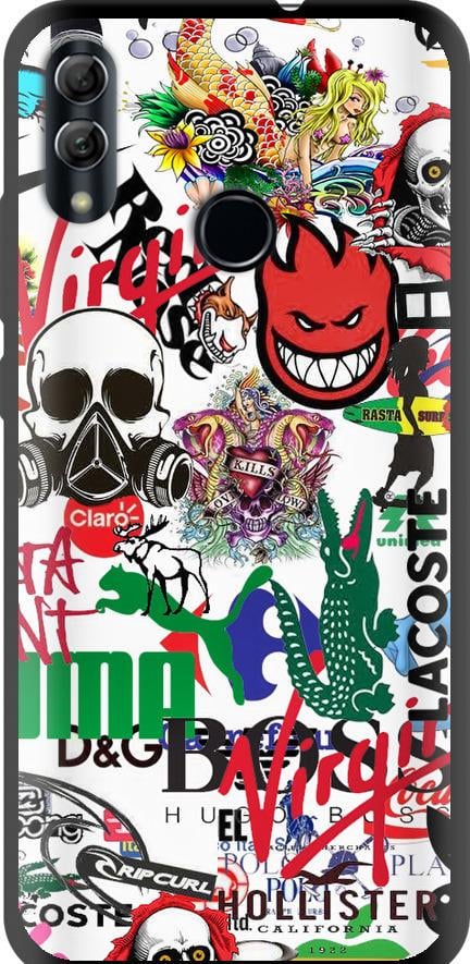 Чехол на Huawei Honor 10 Lite Many different logos (4022b-1618-42517)