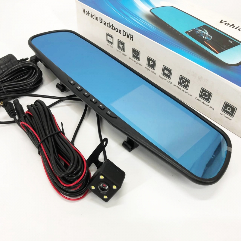 Видеорегистратор UKC L-9002 зеркало 4,3" 1080P Full HD 2 камеры (tf7455) - фото 13 Видеорегистратор UKC L-9002 зеркало 4,3" 1080P Full HD 2 камеры (tf7455) - фото 13