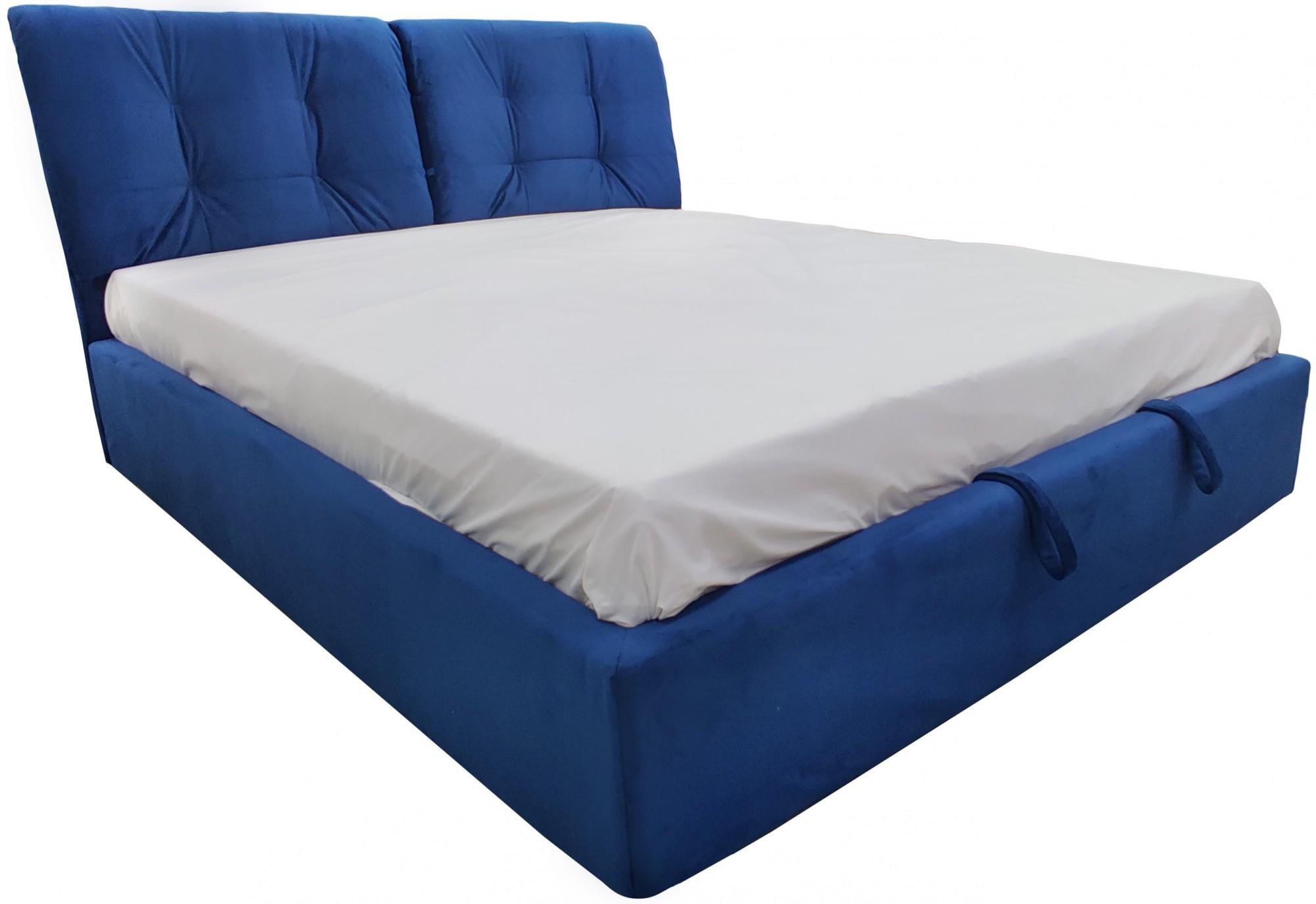 Ліжко двоспальне Gold Comfort 160x200 см Simple з підйомним механізмом та нішою для білизни Синій