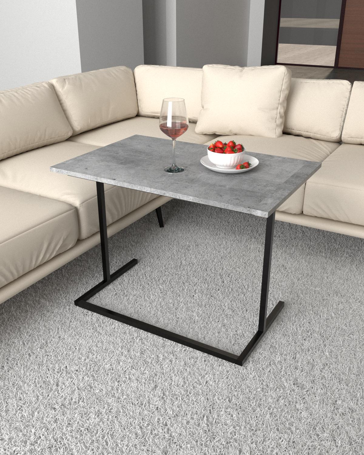 Стол приставной с регулировкой высоты EcoLoft Флекс DSP-1386-10 в стиле лофт Бетон Миллениум (32180481)