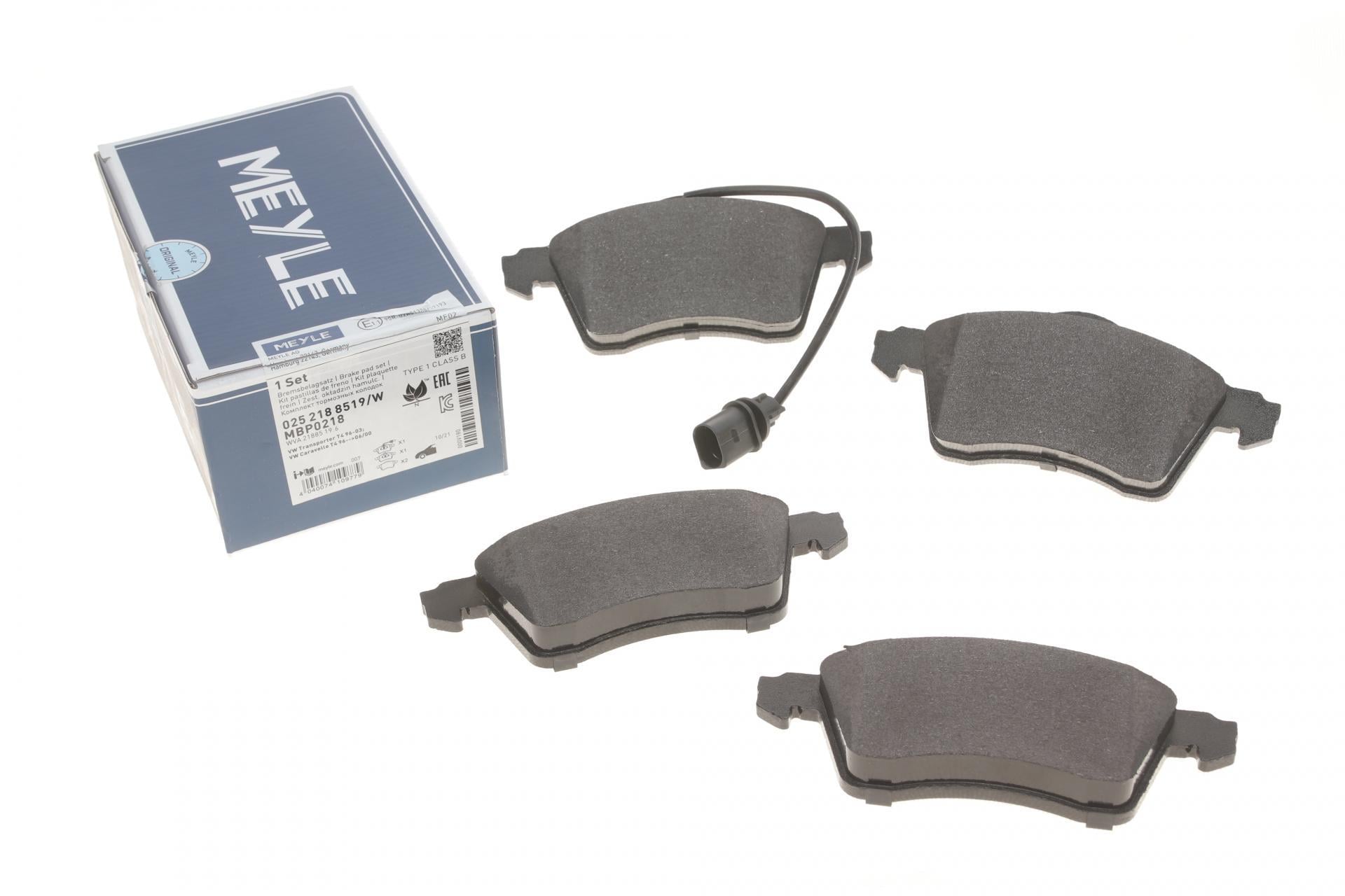 Колодки тормозные передние Meyle 025 218 8519/W VW T4 90-03 R15 с датчиком