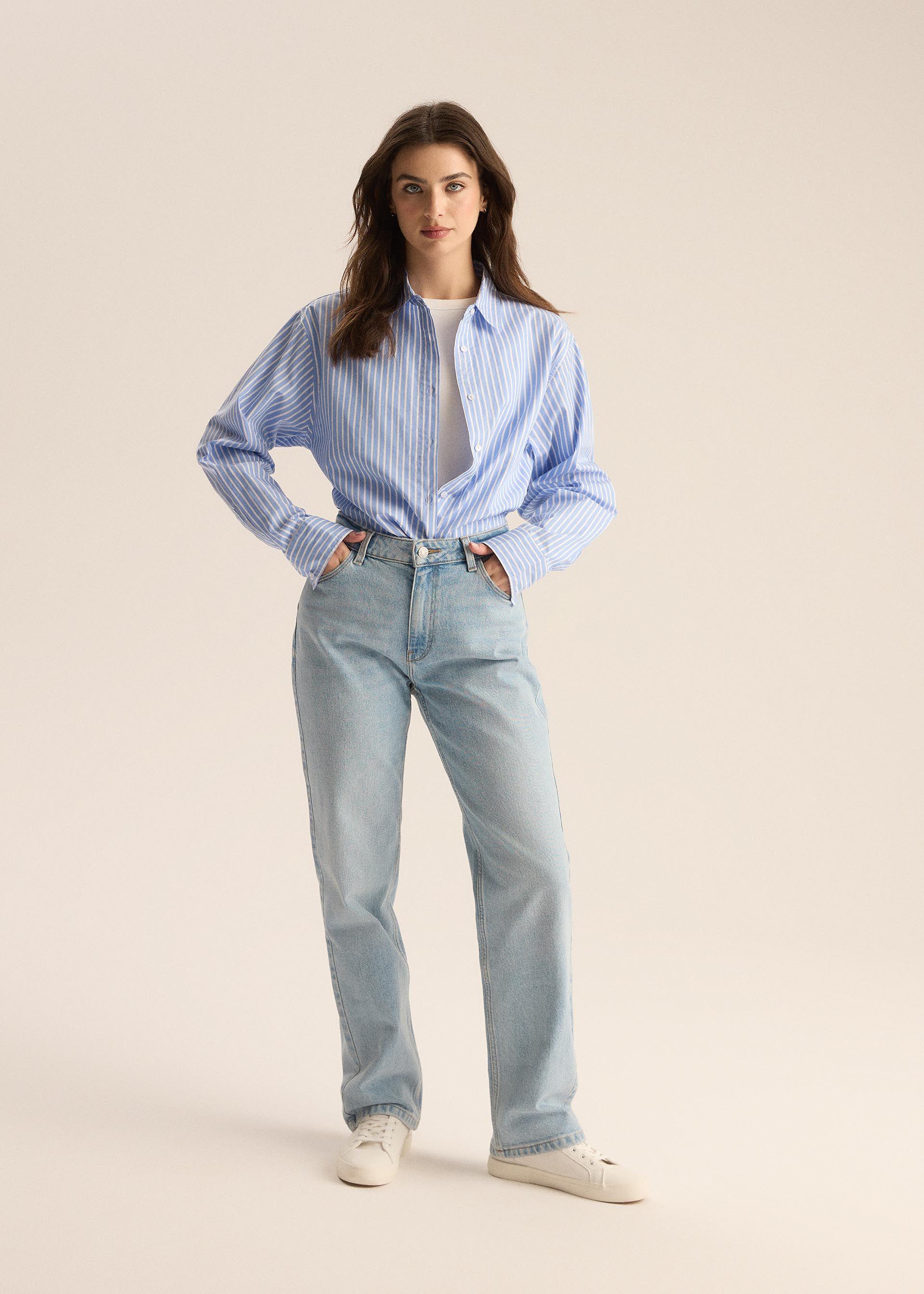 Сорочка жіноча Diverse WEI довгий рукав XL Блакитний-Білий (5905384177155) - фото 7