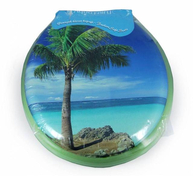 Крышка для унитаза Irak Plastik Tropic с узором мягкая из пластика Синий (147-46-11008)