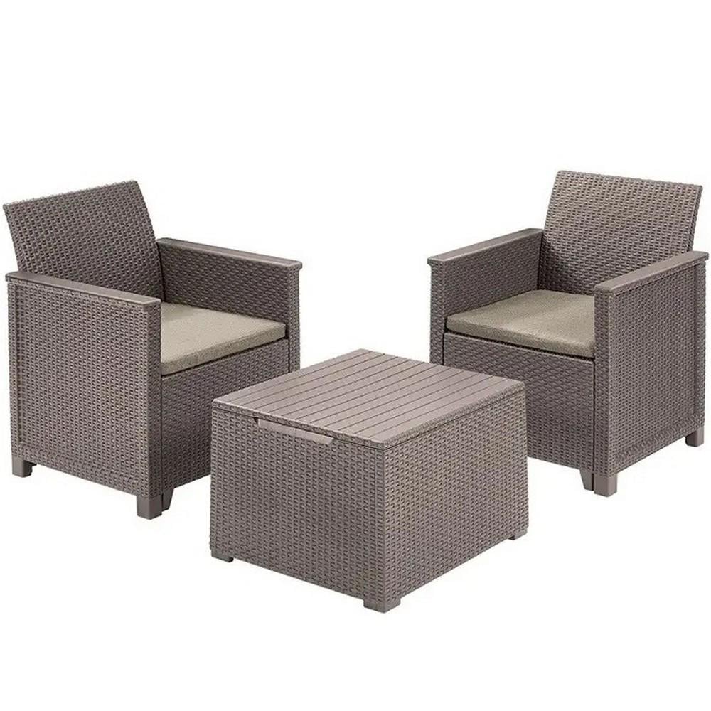 Комплект садовой мебели Keter Elodie Balcony Set 2 кресла/1 стол Капучино (254095)