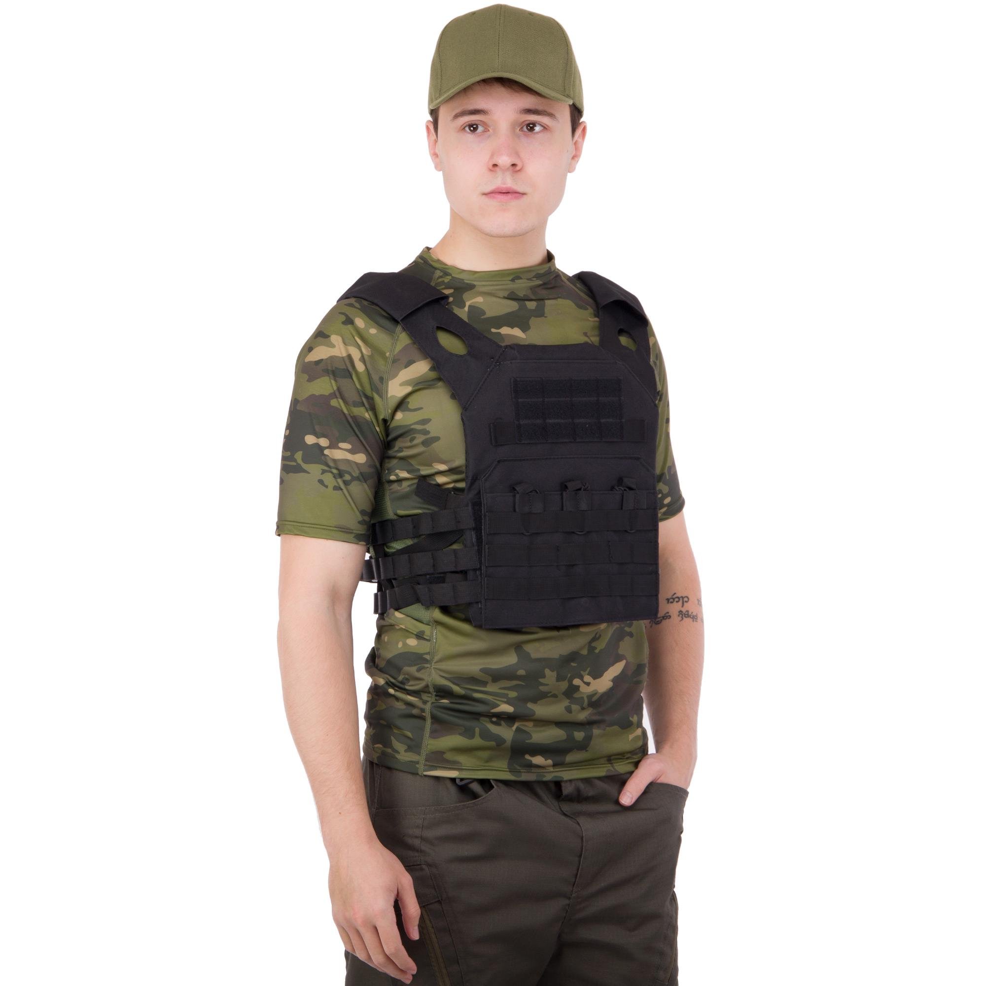 Плитоноска для бронепластин Military Rangers с системой MOLLE Черный (ZK-5515)