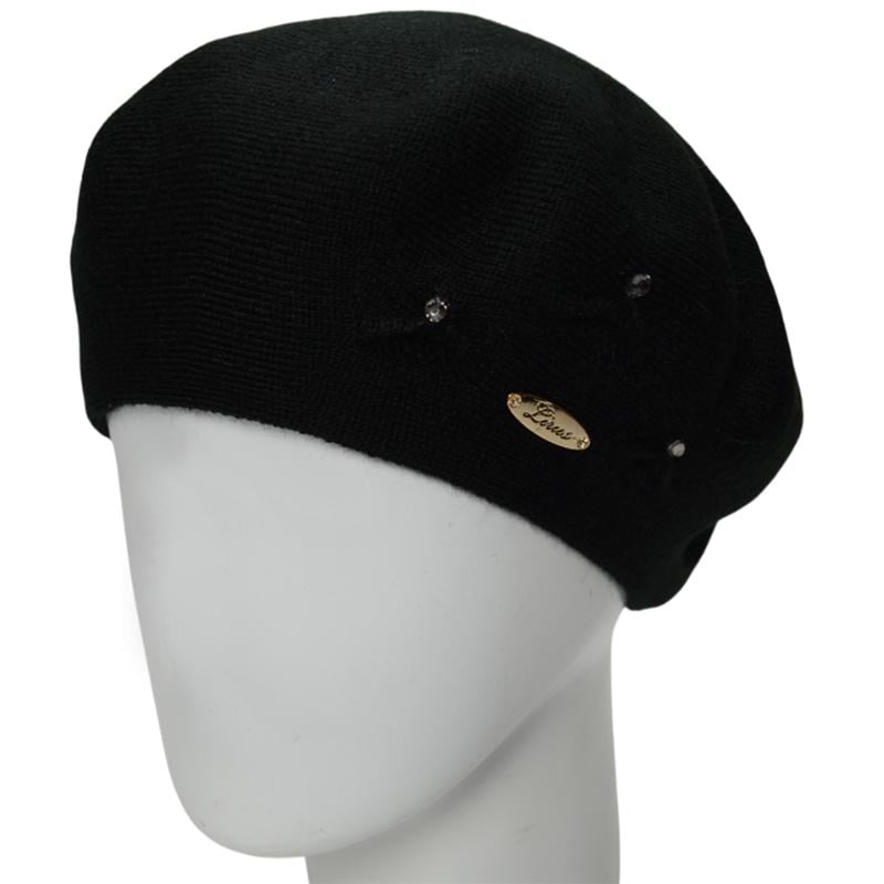 Берет женский Lirus Кристал осенний тонкой вязки  Черный