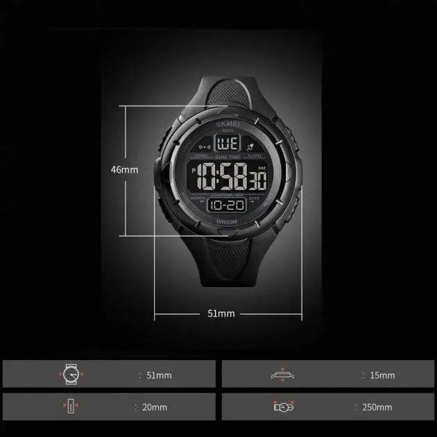 Часы наручные мужские Skmei 1656BK Black (tf4678) - фото 5 Часы наручные мужские Skmei 1656BK Black (tf4678) - фото 5