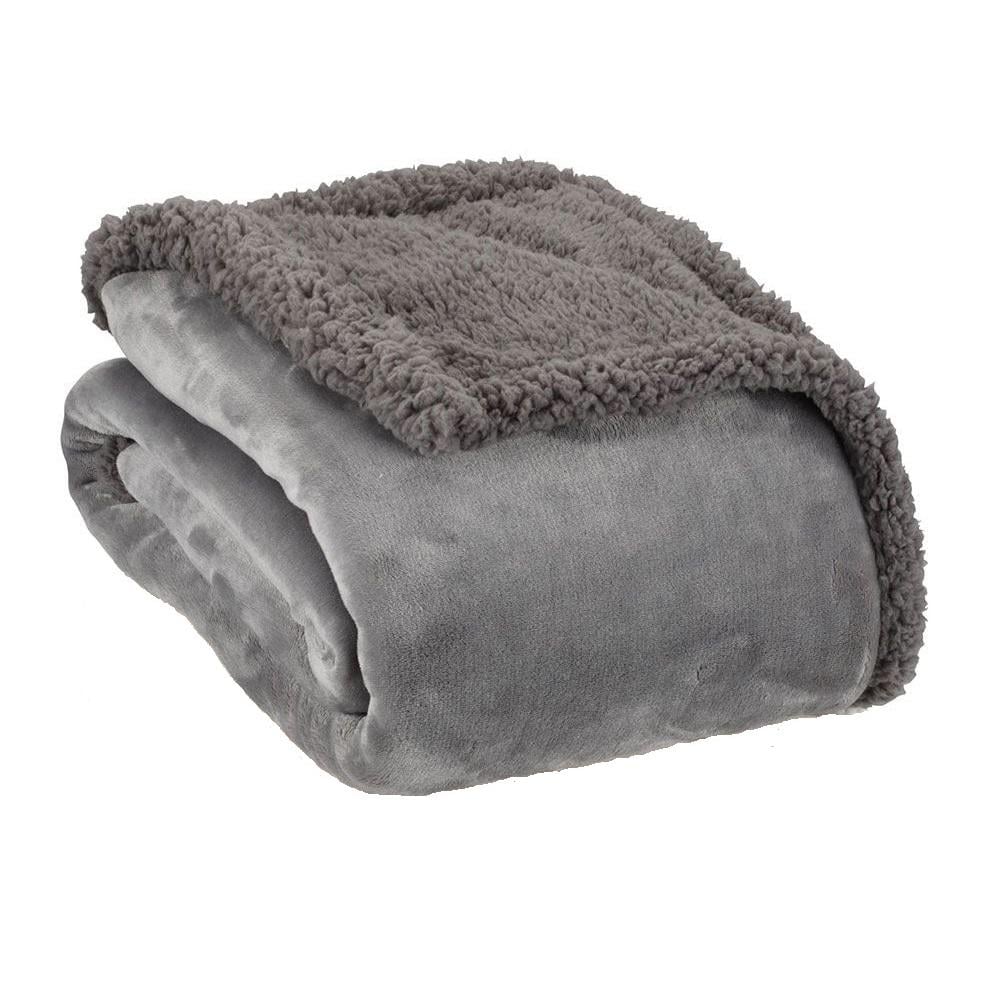 Плед с оленем полиэстеровый 130x170 см Серый - фото 1