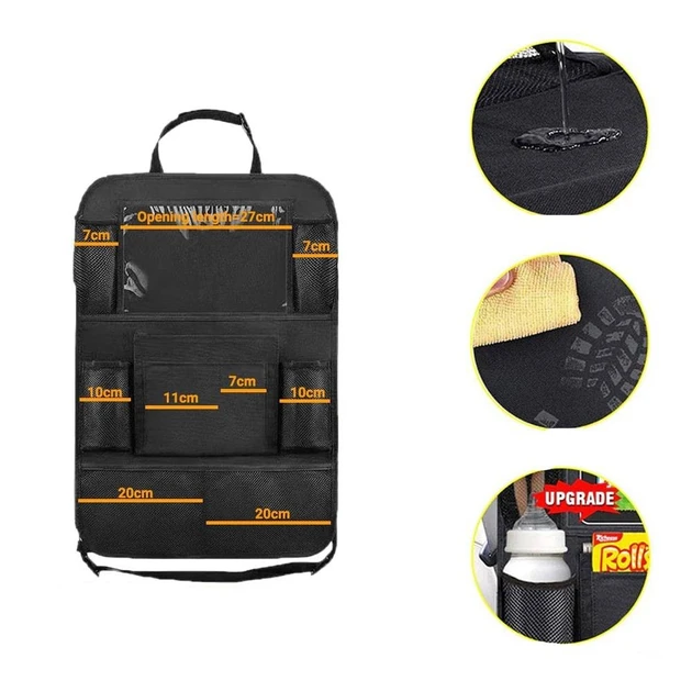 Органайзер автомобильный на спинку сиденья 60х40 см Черный (A000059) - фото 4