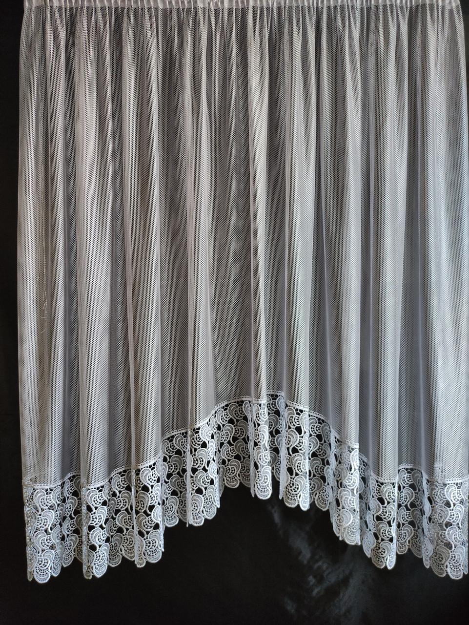 Занавеска аркой Грек с кружевом 320x180 см Серый (а30с-гр1) - фото 1