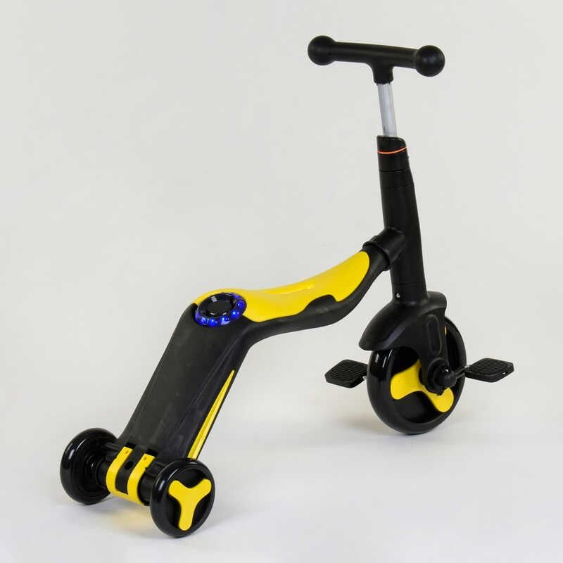 Самокат дитячий Best Scooter 3в1 з PU колесами світло/музика Yellow (80453) - фото 4