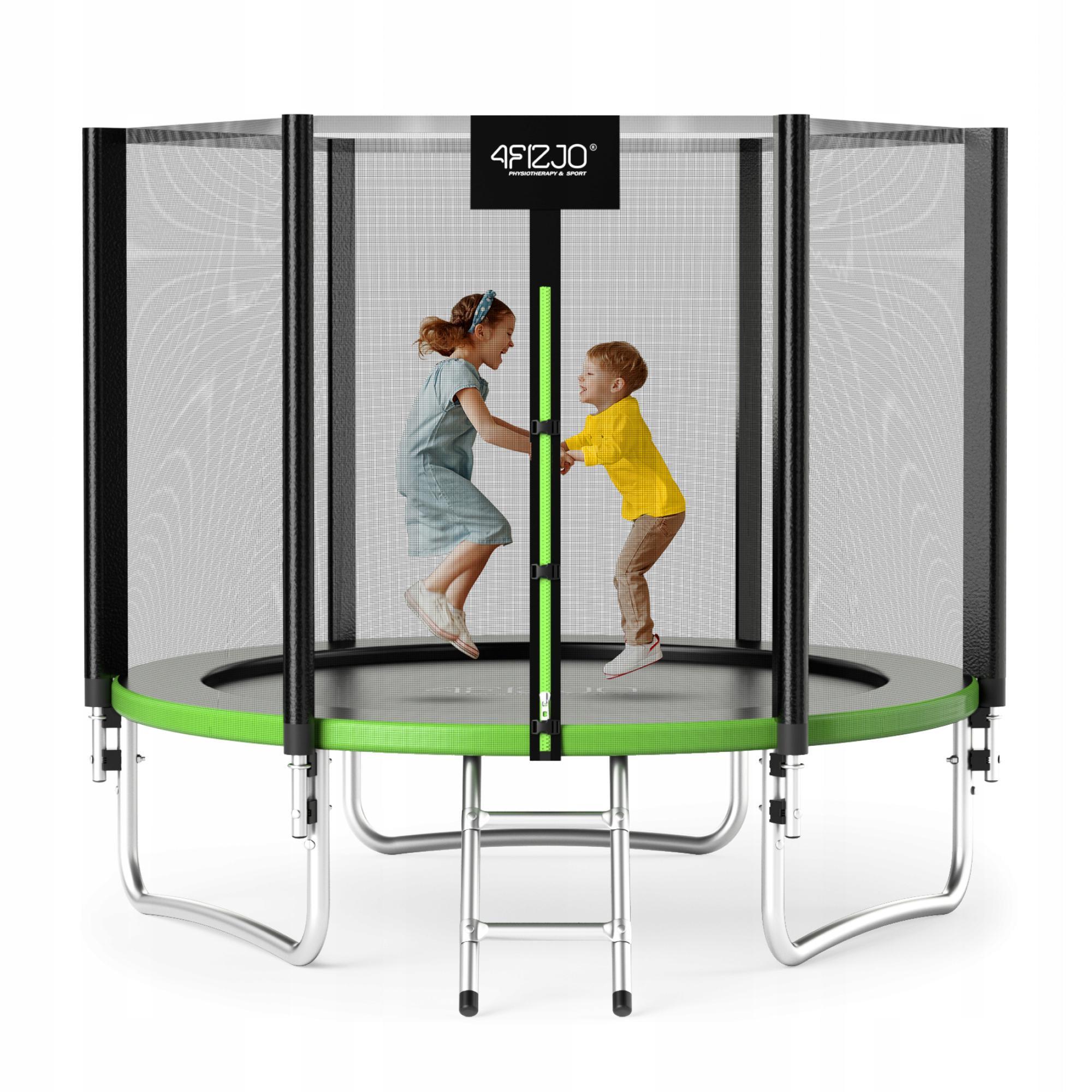 Батут с наружной сеткой 4fizjo Classic 8FT 252 см Black/Green (P-5907739314123)