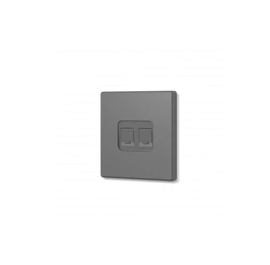 Розетка Videx Nota CAT6e 2а компьютерная (VF-NT-SK2PC6-GR)