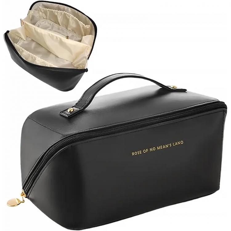 Органайзер косметичка дорожня що розкладається на блискавці Чорний - фото 2 Органайзер косметичка дорожня що розкладається на блискавці Чорний - фото 2