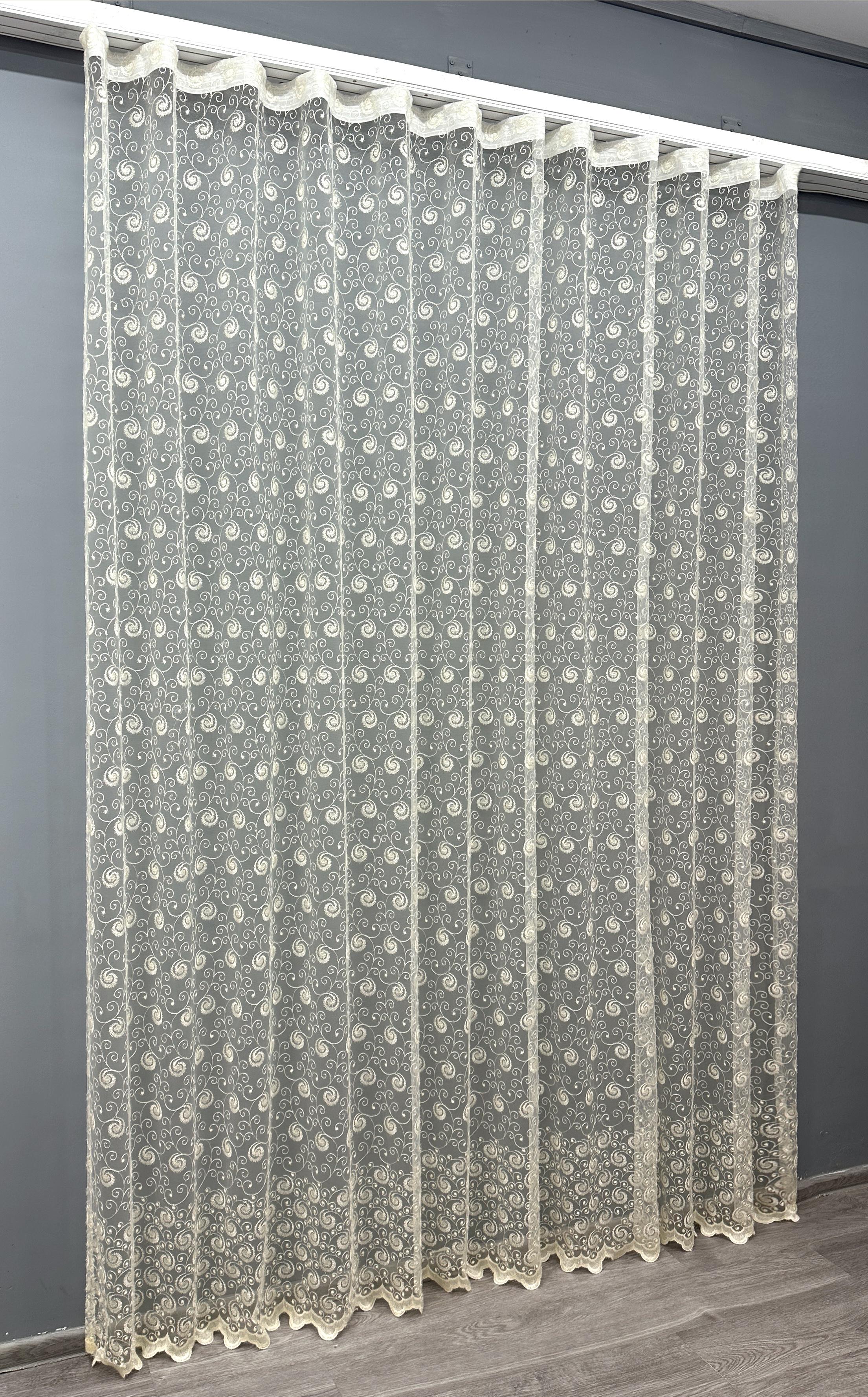 Тюль VR-Textil 1685т Органза с вышивкой и люрексом 300х270 см Молочный (42-0728) - фото 2 Тюль VR-Textil 1685т Органза с вышивкой и люрексом 300х270 см Молочный (42-0728) - фото 2