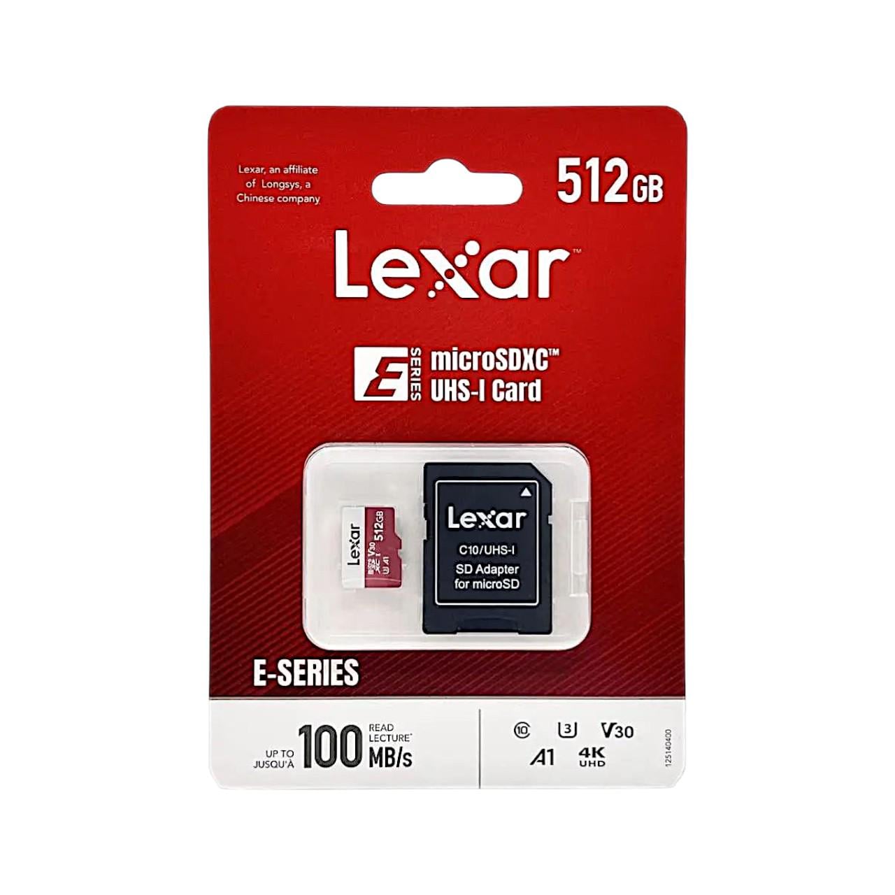 Карта пам’яті Lexar E-Series microSDXC 512GB Class 10 V30 A1 і SD адаптер (32992950) Карта пам’яті Lexar E-Series microSDXC 512GB Class 10 V30 A1 і SD адаптер (32992950)