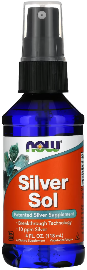 Коллоидное серебро Гидрозоль NOW Foods Silver Sol спрей 118 мл