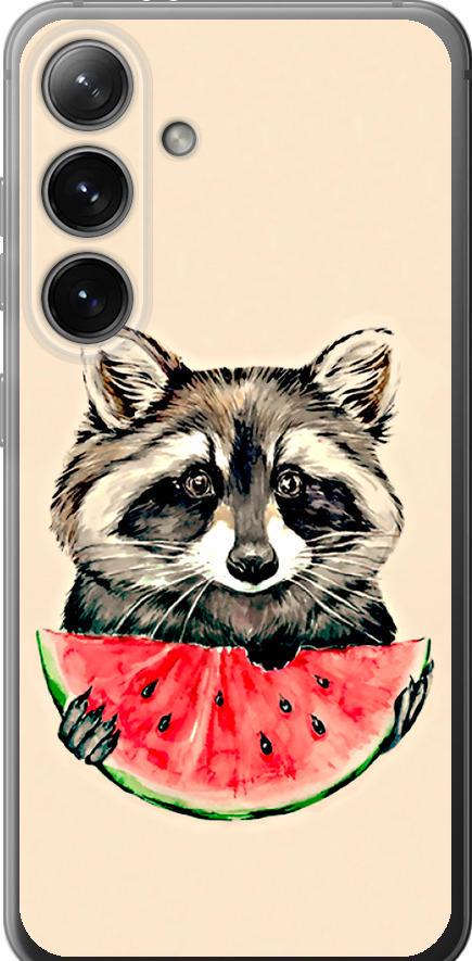 Чехол на Samsung Galaxy S24 Енотик с арбузом (4605u-3390-42517)