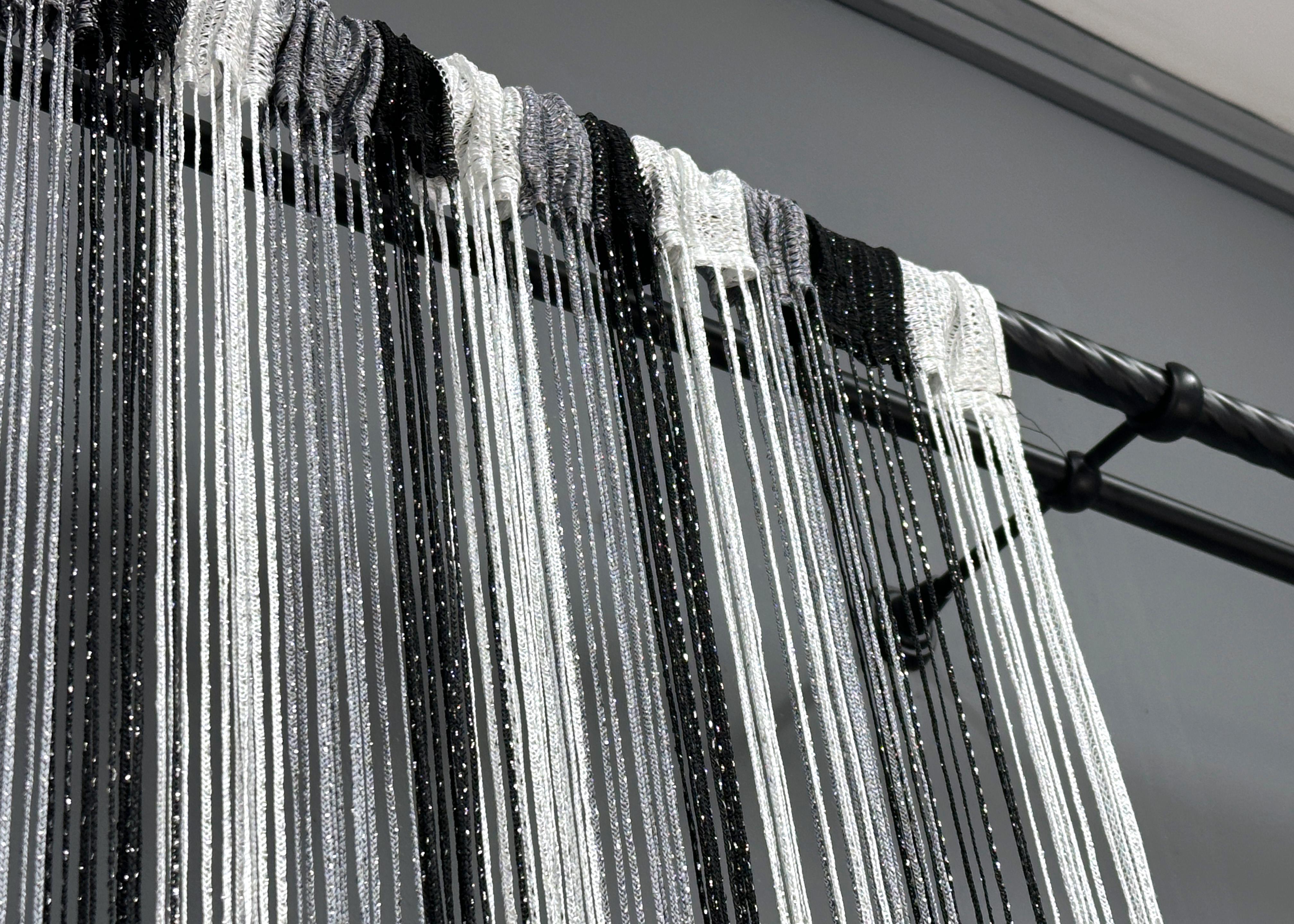 Шторы-нити с люрексом 300х300 см Графитовый/Черный/Белый (61-102) - фото 8