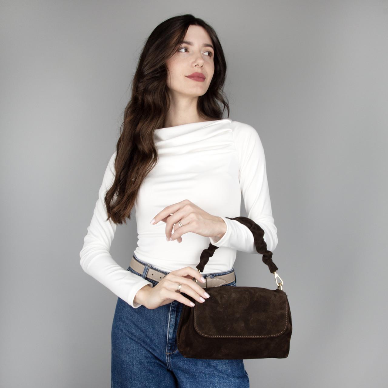 Сумка жіноча замшева Virginia Conti 04052 Шоколадний (2765033098) - фото 2 Сумка жіноча замшева Virginia Conti 04052 Шоколадний (2765033098) - фото 2