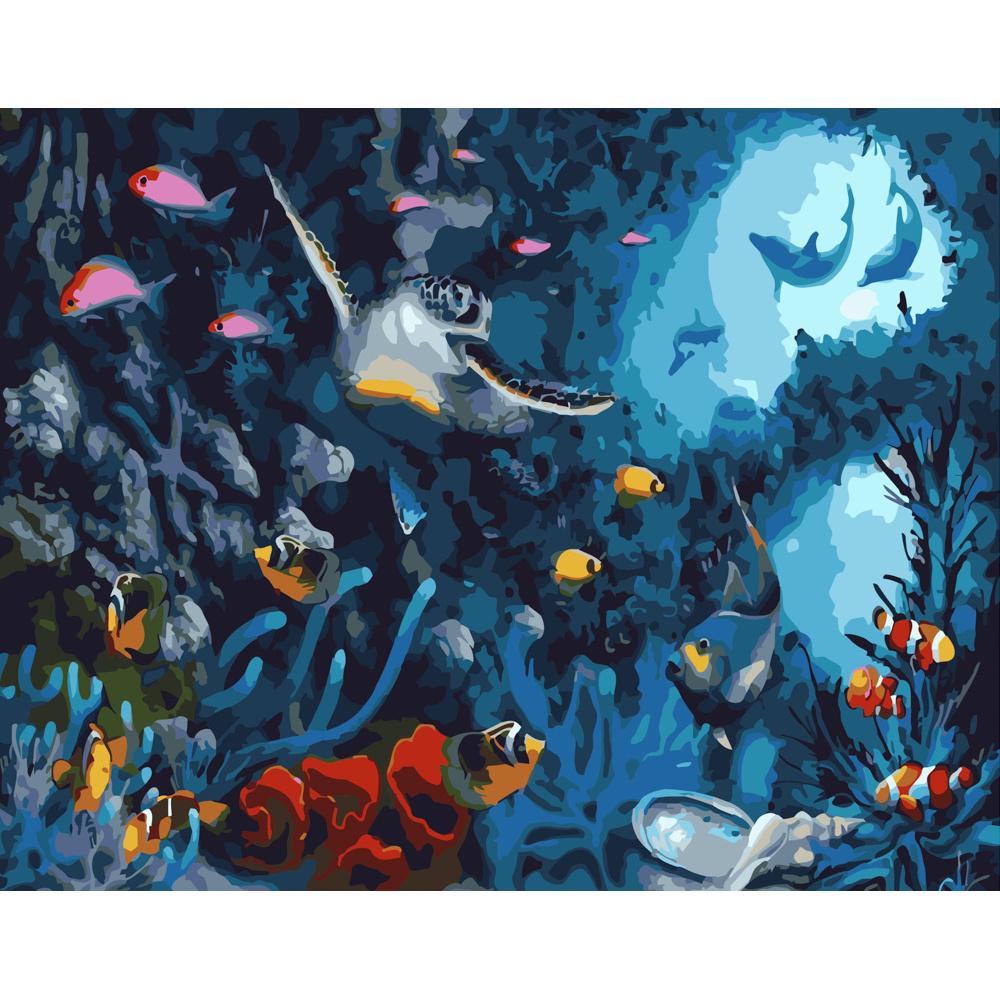 Картина по номерам Strateg Премиум Морское царство 40х50 см (GS382)