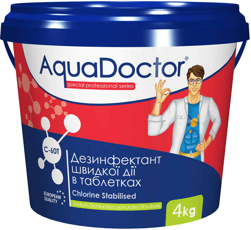 Хлор для басейну AquaDoctor C60T шок 4 кг